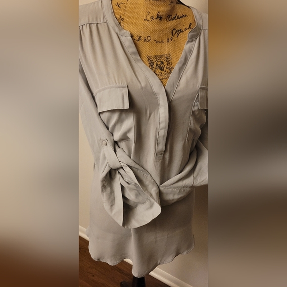 Gray Sheer Blouse - Picture 2 of 4